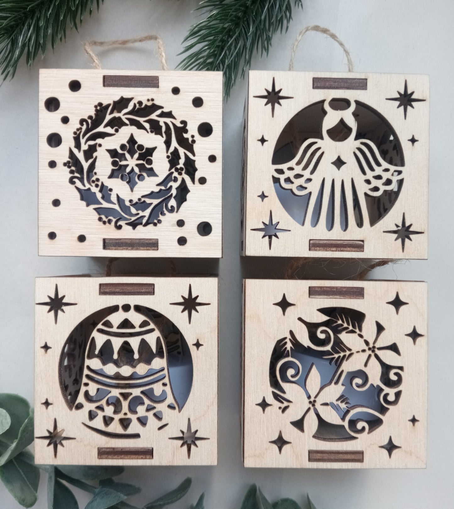 Wooden Christmas Decorations, Candle Light